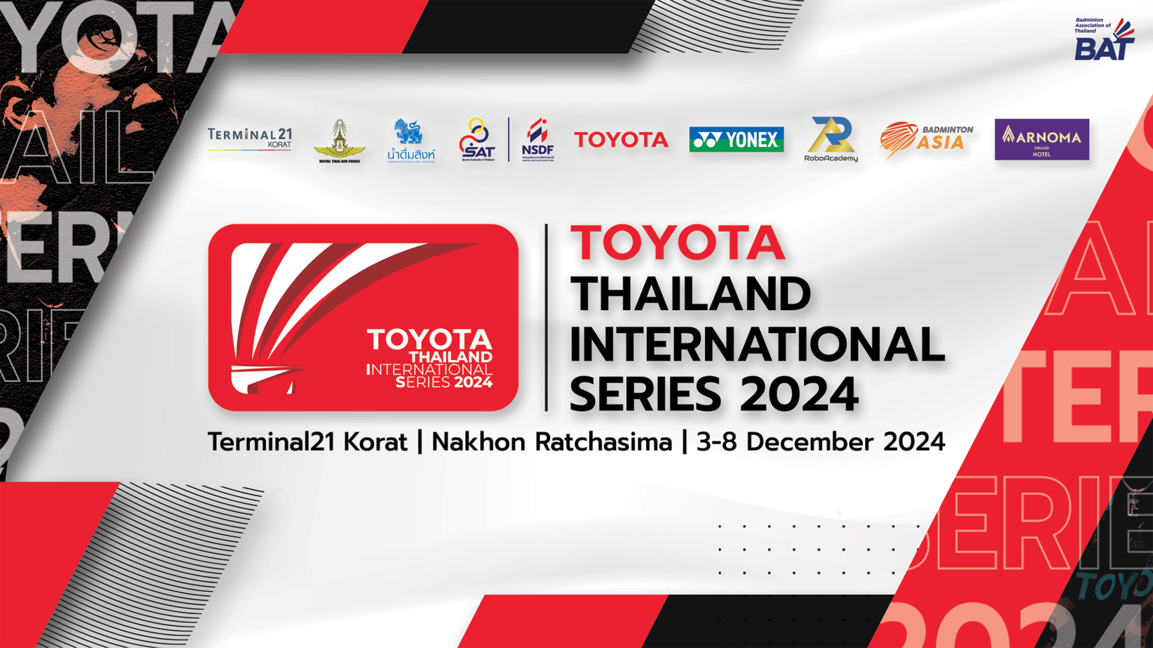 เตรียมระเบิดศึกแบดมินตัน “โตโยต้า ไทยแลนด์ อินเตอร์เนชันแนล ซีรีส์ 2024” เตรียมระเบิดศึกแบดมินตัน “โตโยต้า ไทยแลนด์ อินเตอร์เนชันแนล ซีรีส์ 2024”