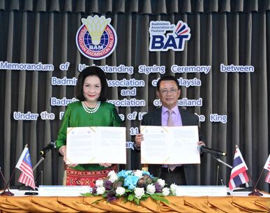 ‘ไทย-มาเลเซีย’ ลงนามบันทึกความร่วมมือ เดินหน้า พัฒนากีฬาแบดมินตัน ไปด้วยกัน