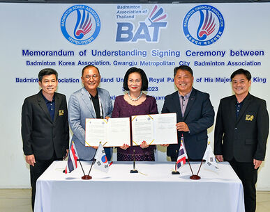 สมาคมแบดมินตันไทย-เกาหลีใต้ ลงนามความร่วมมือแบบครบวงจร