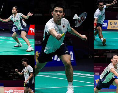 สุดยอด! แบดมินตันไทยฟอร์มดุ ถล่มฮ่องกง 5-0 ประเดิมชัยศึกสุธีรมาน คัพ