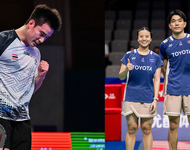 "กัน กันตภณ" ชนะหวิว! - "คู่ผสม" "ไตเติ้ล-เจน" ลิ่วรอบสองตามนัด แบดมินตัน ไฮโล โอเพ่น