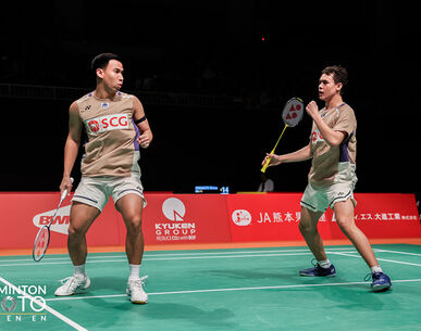 "บาส-ลูคัส" สยบคู่ไต้หวัน! ลิ่วเมนดรอว์แบดมินตัน คุมาโมโตะ มาสเตอร์ส