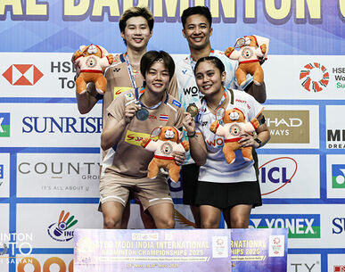 "โอโม่-ปอป้อ" ต้านไม่ไหว! พ่ายคู่แดนอิเหนาคว้ารองแชมป์แบดมินตัน ไซเอ็ด โมดี้ 