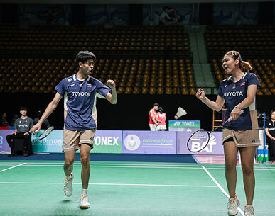 "ต้น-แพท" ตบฉลุยรอบเมนดรอว์ แบดมินตันไทยแลนด์ มาสเตอร์ส 2026